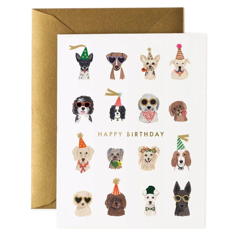Party Pups Birthday Greetings Card by Rifle Paper Co.