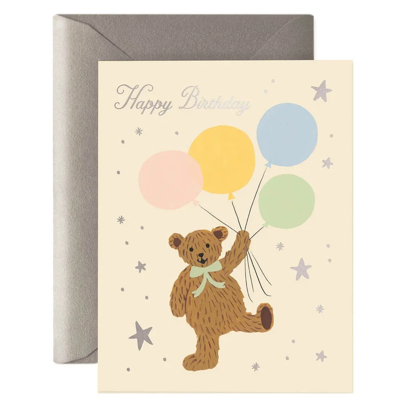 Birthday Balloon Bear Greetings Card by Rifle Paper Co.