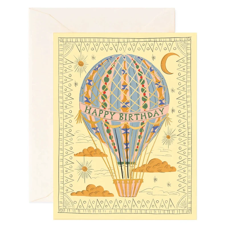 Hot Air Balloon Birthday Greetings Card by Rifle Paper Co.