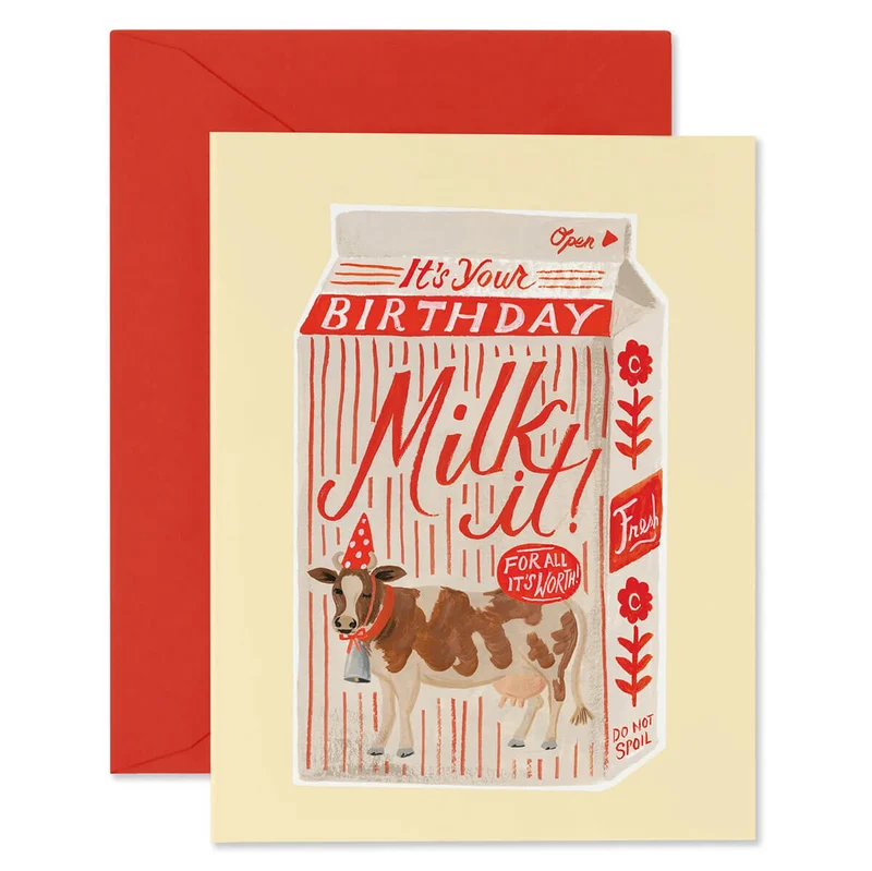 Milk It Birthday Greetings Card by Rifle Paper Co.