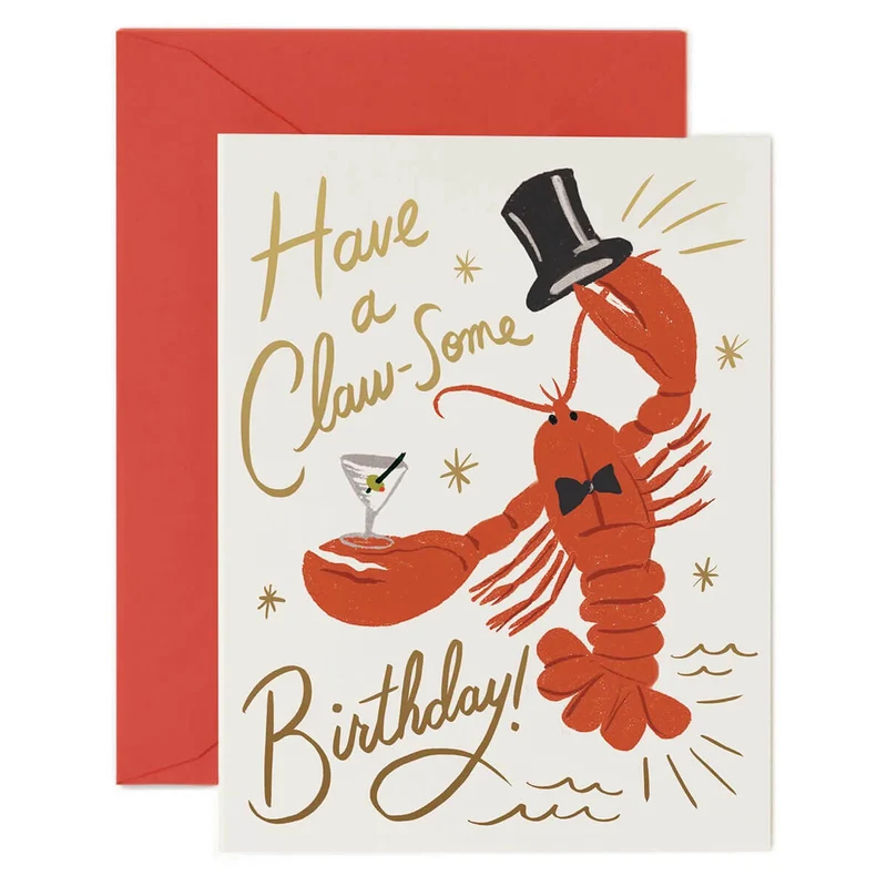 Claw-Some Birthday Greetings Card by Rifle Paper Co.