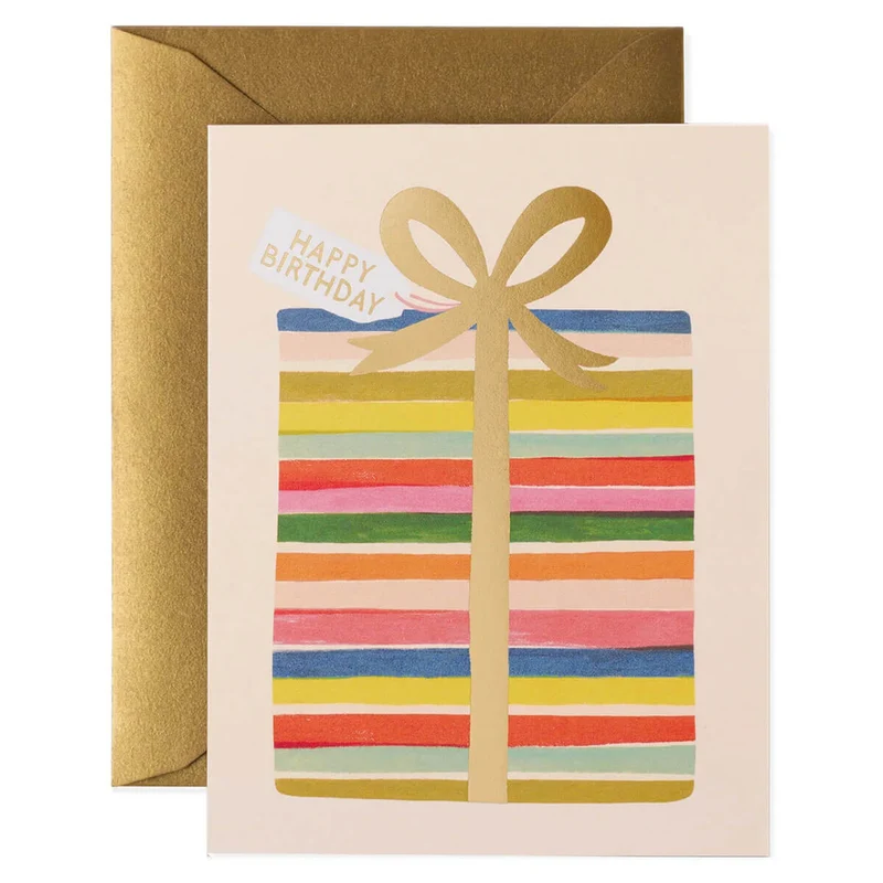 Feliz Birthday Present Greetings Card by Rifle Paper Co.