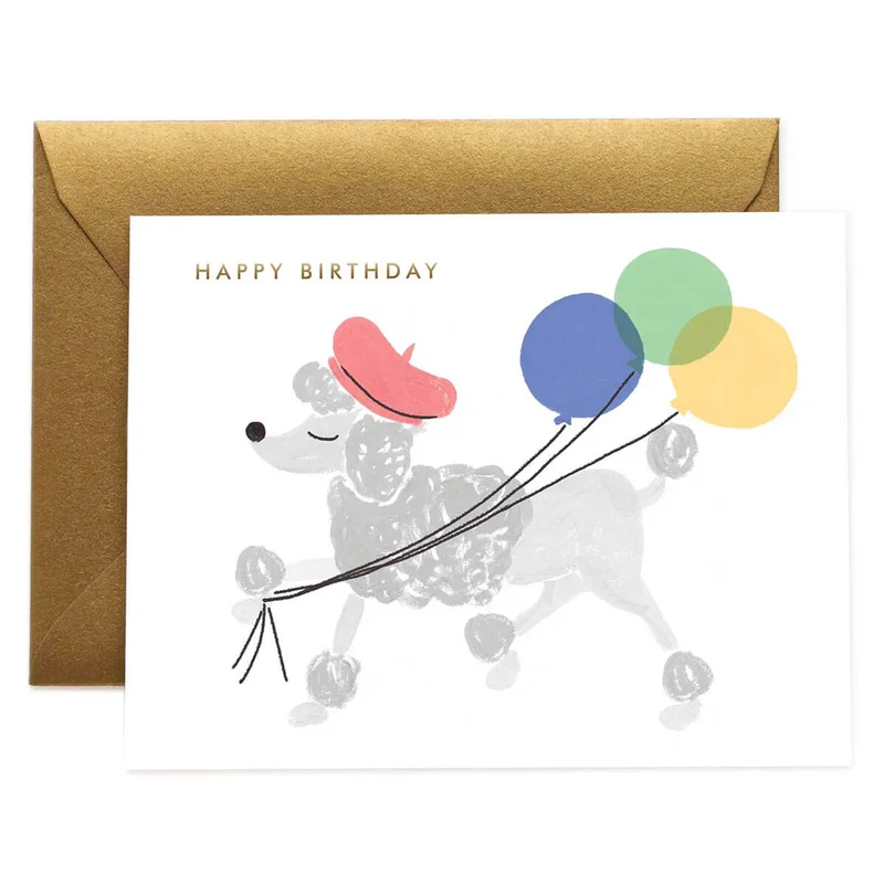 French Poodle Birthday Greetings Card By Rifle Paper Co.