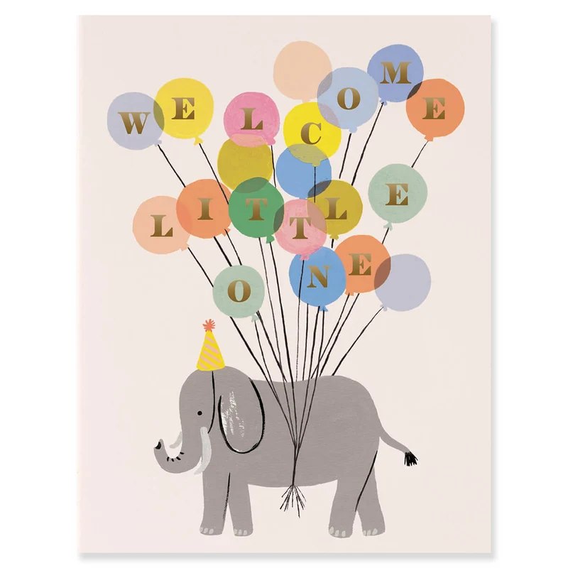 Welcome Little One Elephant Greetings Card By Rifle Paper Co.