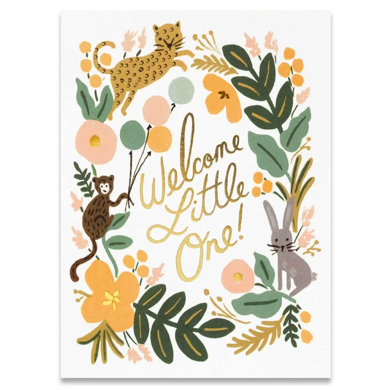 Welcome Little One Menagerie Greetings Card By Rifle Paper Co.