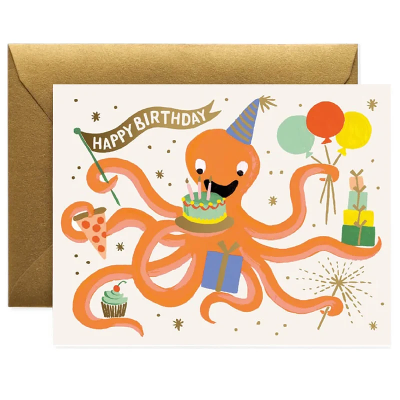 Octopus Birthday Greetings Card By Rifle Paper Co.