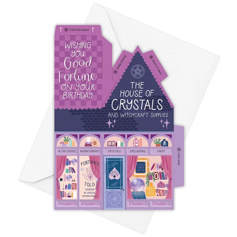 The House of Crystals 3D Greetings Card by Two For Joy Illustration