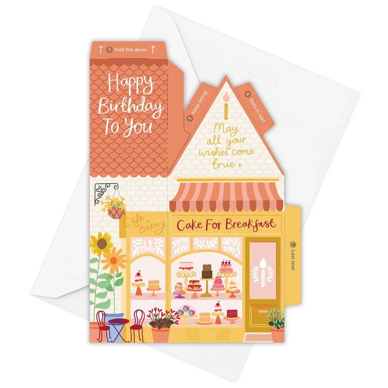 Cake For Breakfast 3D Greetings Card by Two For Joy Illustration