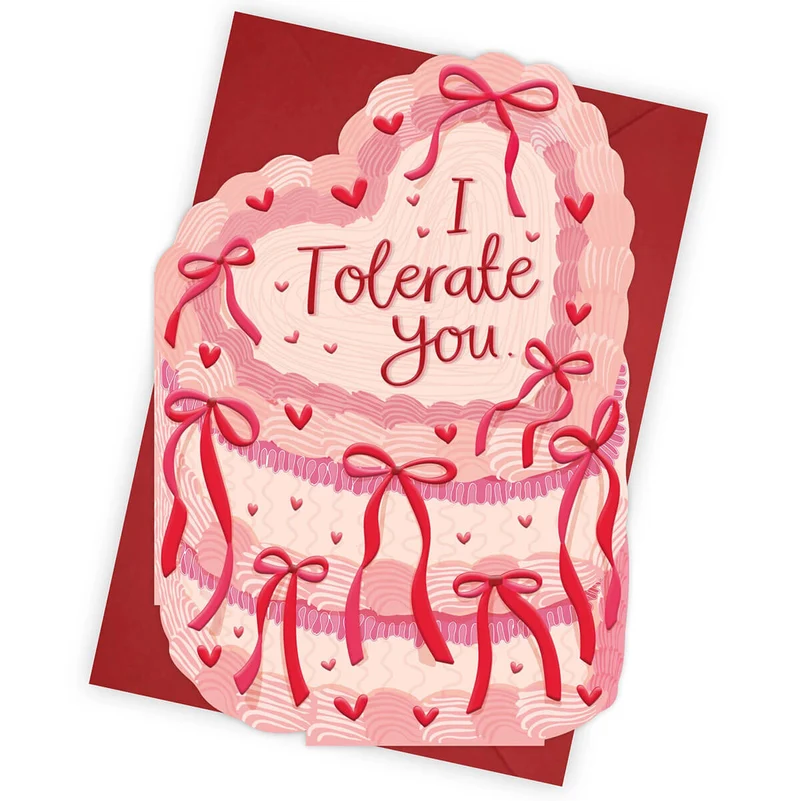 I Tolerate You Cake Shaped Greetings Card by Two For Joy Illustration
