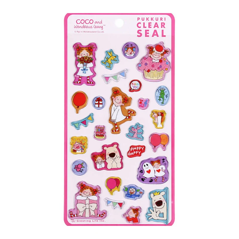 Coco-Chan Puffy Seal Stickers in Pink by Greeting Life