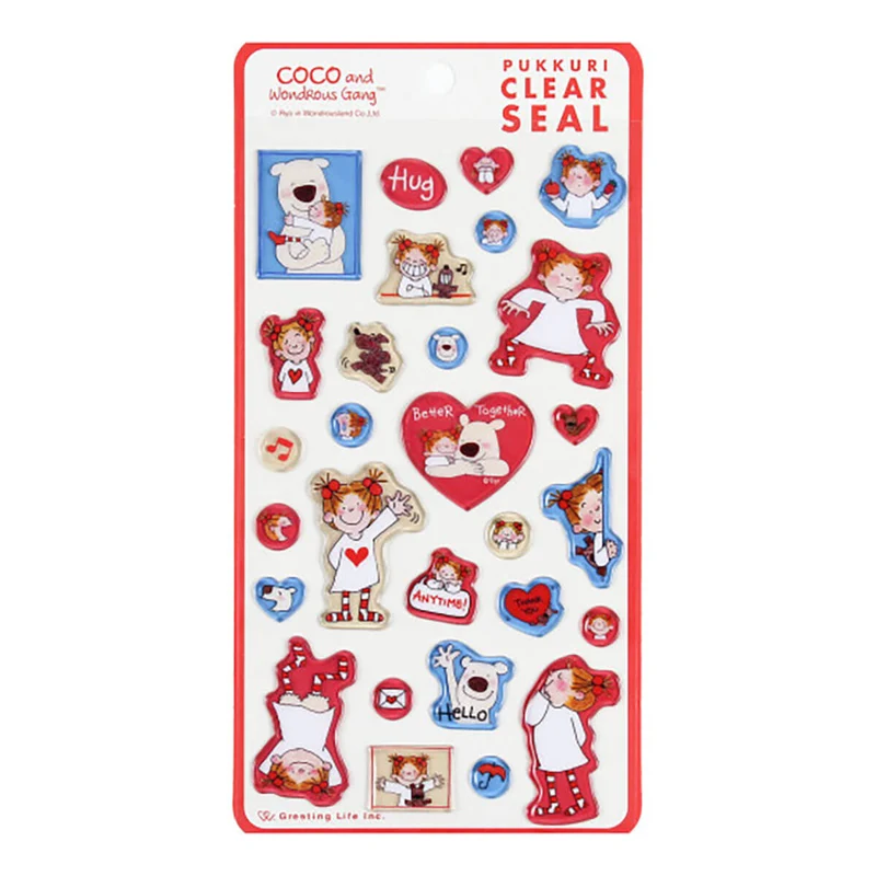 Coco-Chan Puffy Seal Stickers in Red by Greeting Life