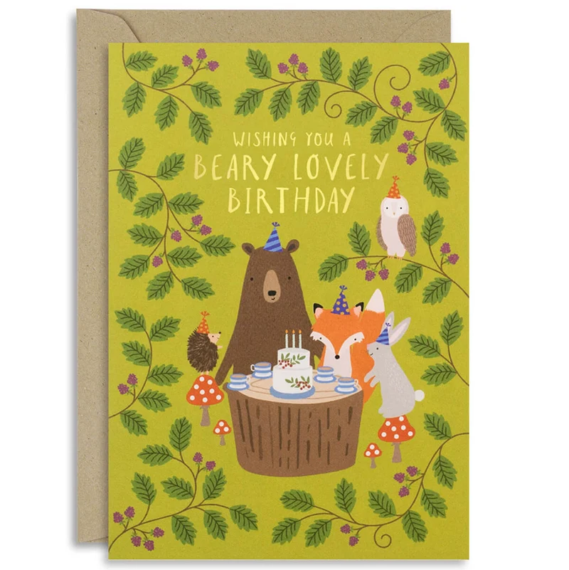 Woodland Party Birthday Greetings Card by Mifkins