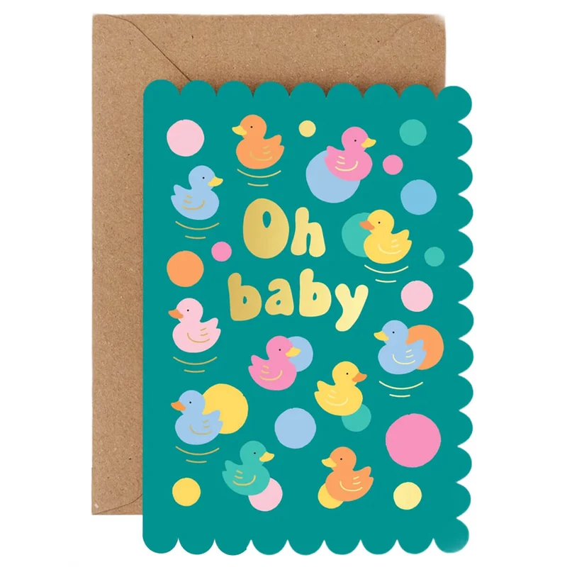 Oh Baby Rubber Duck Greetings Card by Mifkins