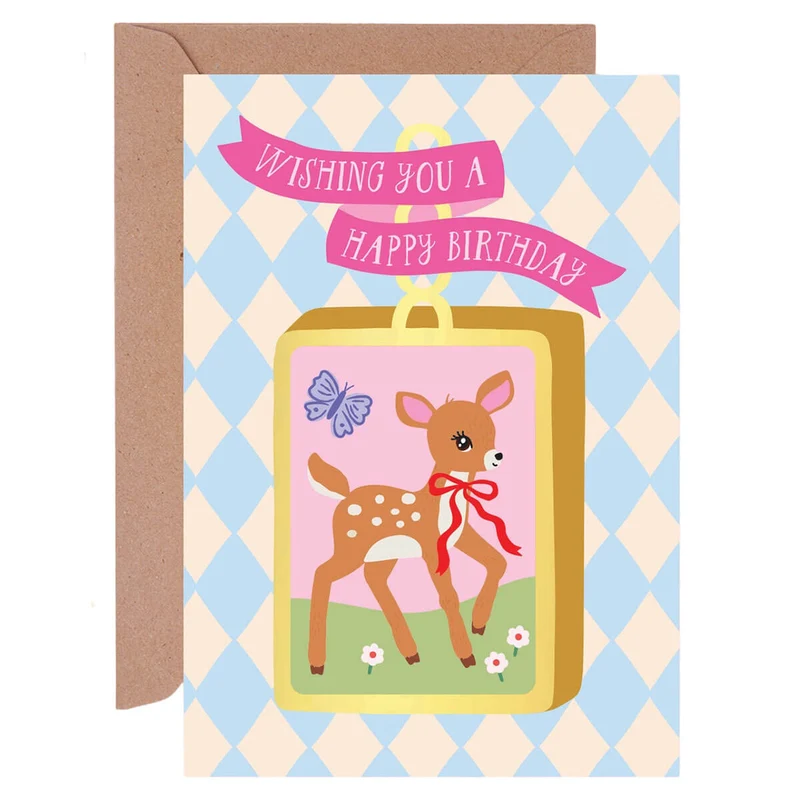 Deer Trinket Birthday Greetings Card by Mifkins