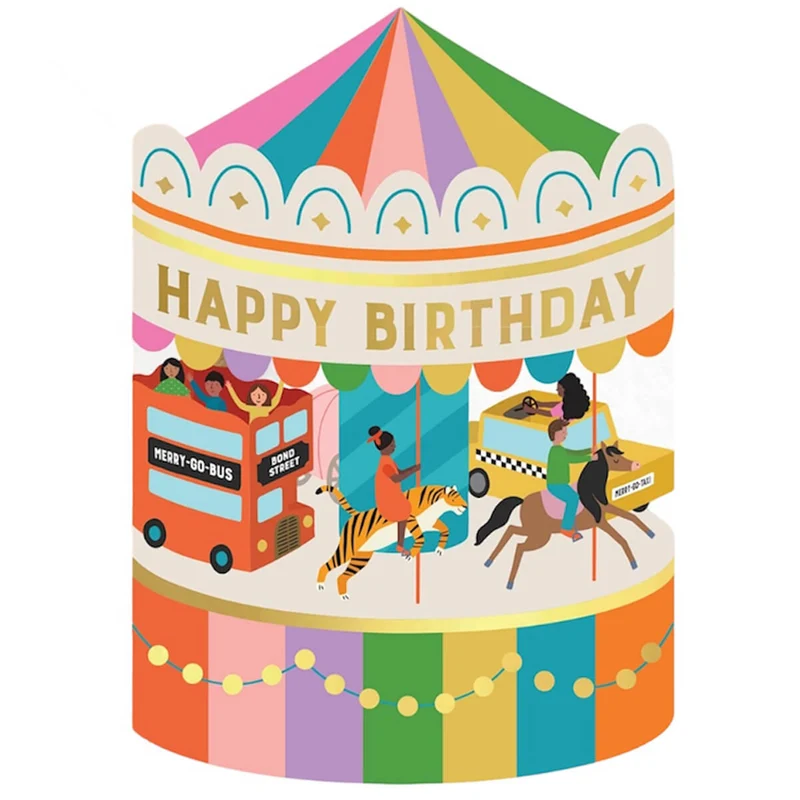 Fairground Carousel Greetings Card by Mifkins