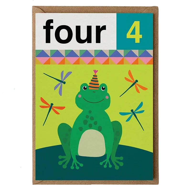 Age 4 Frog Greetings Card by Mifkins