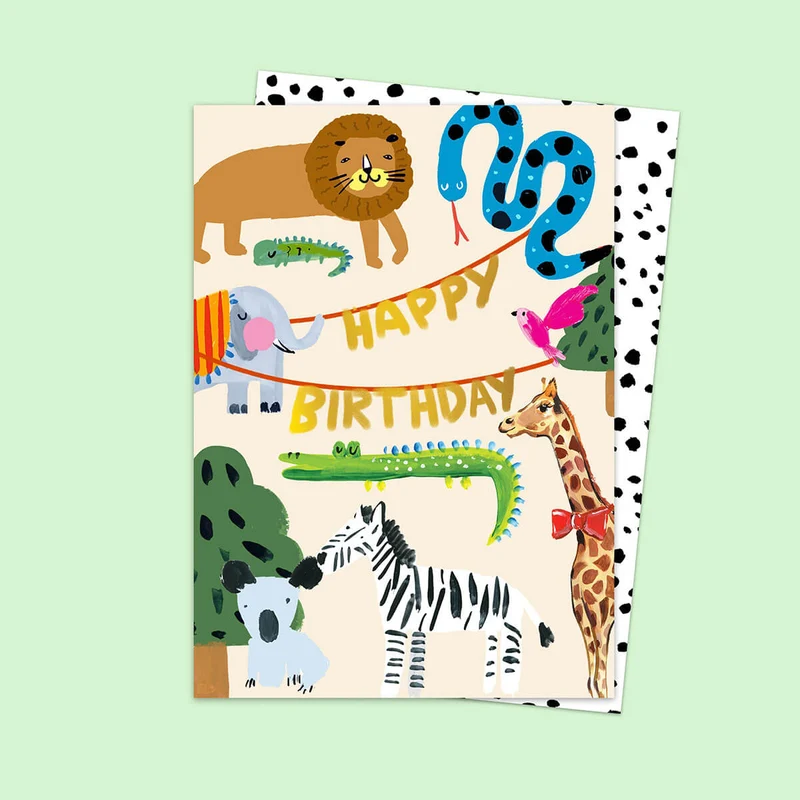 Jungle Friends Birthday Greetings Card by Eleanor Bowmer