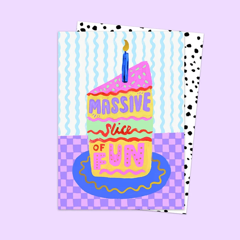 Massive Slice Of Fun Greetings Card by Eleanor Bowmer