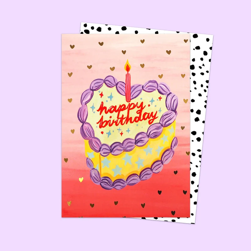 Birthday Cake Greetings Card by Eleanor Bowmer