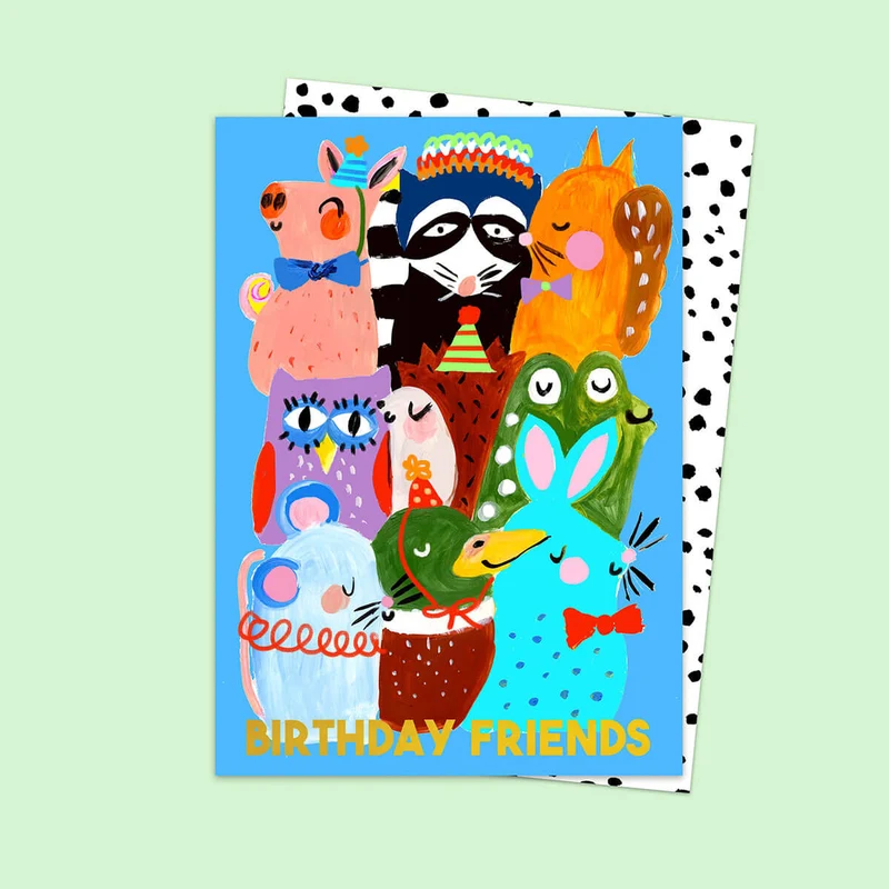 Woodland Friends Birthday Greetings Card by Eleanor Bowmer