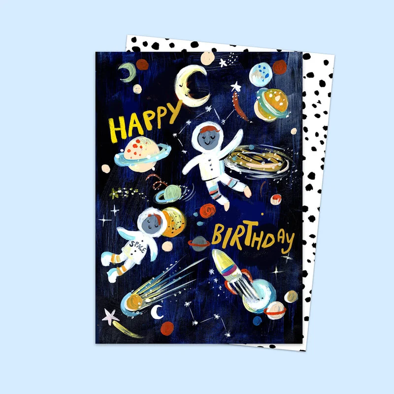 Astronaut Birthday Greetings Card by Eleanor Bowmer