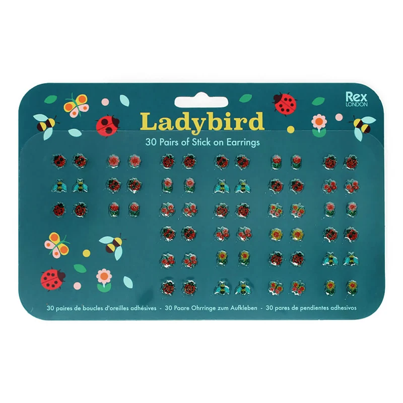 Stick on Earrings Ladybird (30 pairs) by Rex London