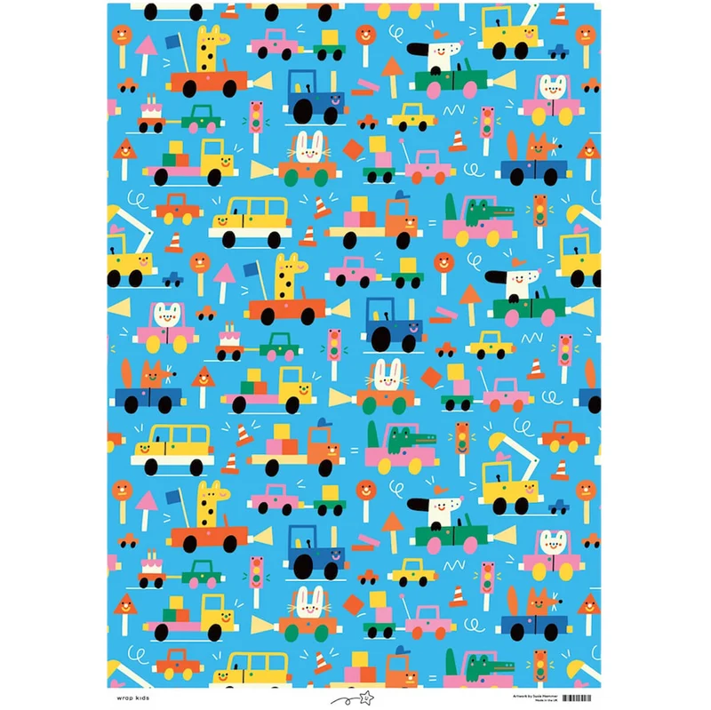 Beep Beep Gift Wrap by Susie Hammer for Wrap