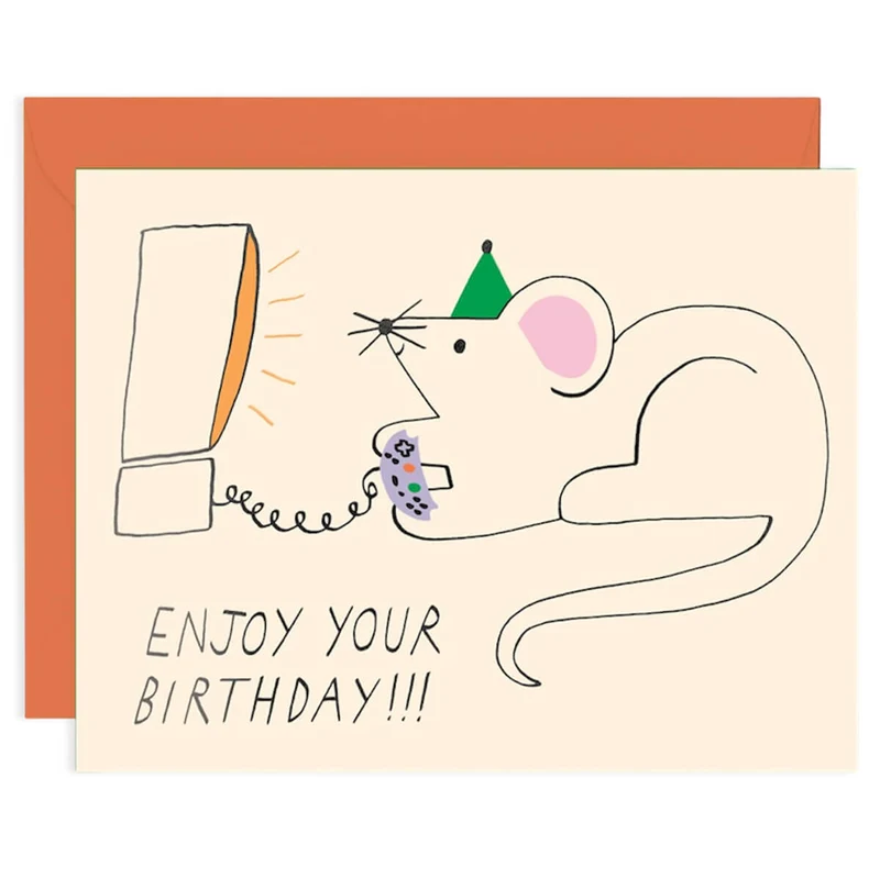 Enjoy Your Birthday Greetings Card by Odile Ferraille for Wrap