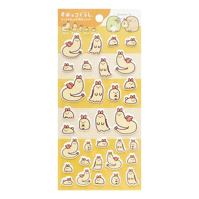 Sumikko Gurashi Ebifurai No Shippo Evolution Puffy Stickers by San-X