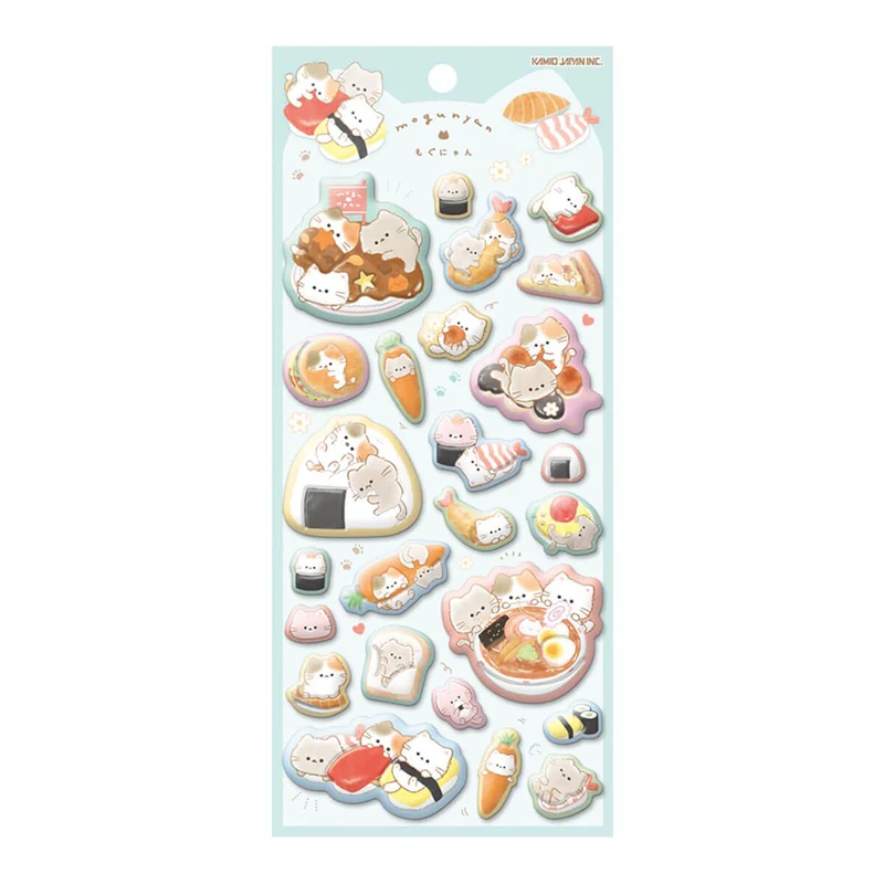 Mogunyan Sushi Super Seal Puffy Stickers by Kamio Japan