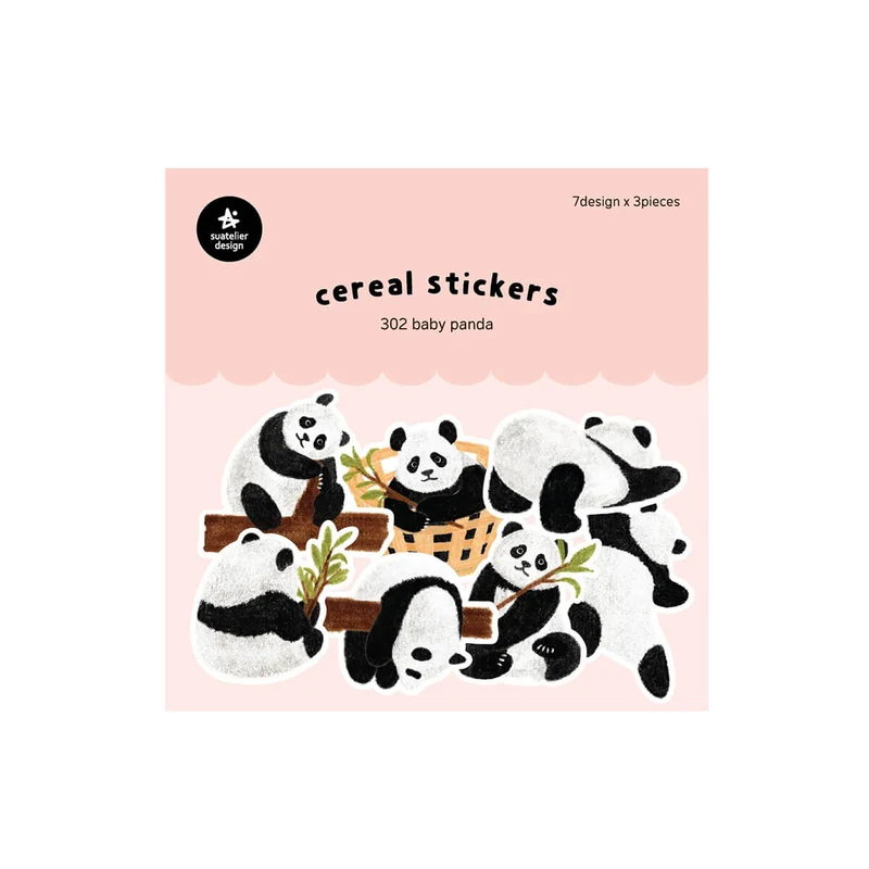 Baby Panda Cereal Stickers by Suatelier