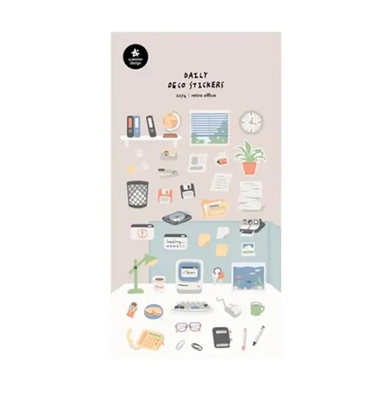 Retro Office Stickers by Suatelier