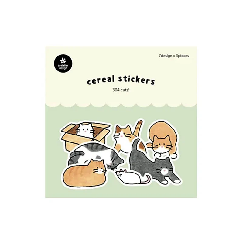 Cats Cereal Stickers by Suatelier