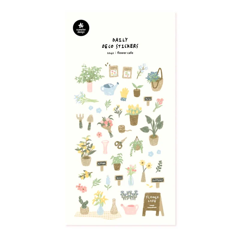 Flower Cafe Stickers by Suatelier