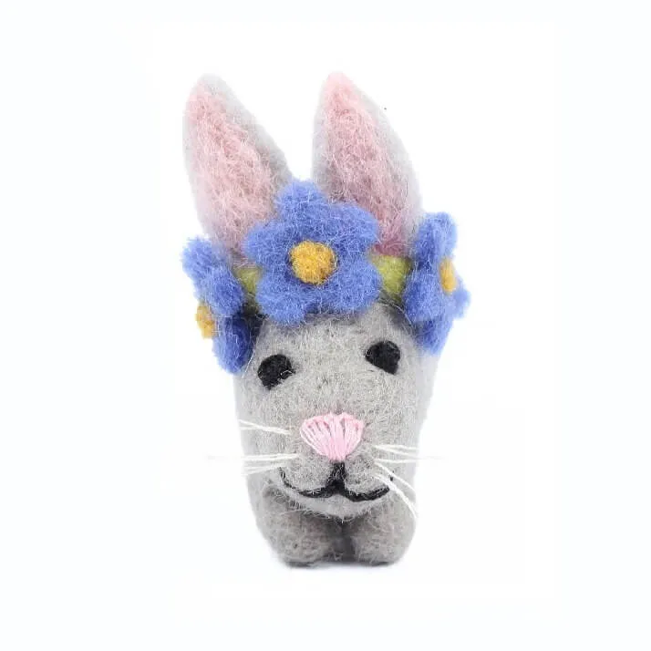 Baby Bunny With Flowers Hanging Decoration by Amica