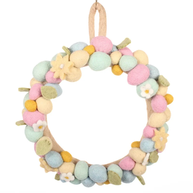 Easter Egg & Flower Wreath Hanging Decoration by Amica