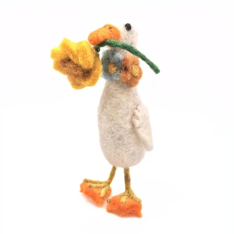 Runner Duck With Daffodil Hanging Decoration by Amica