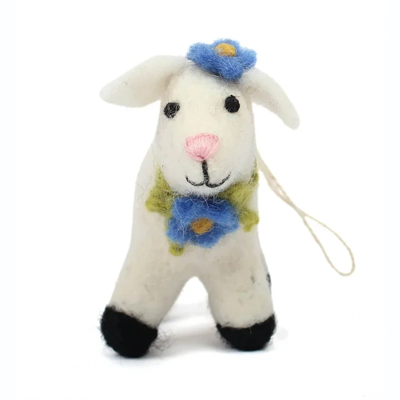 Lamb With Flowers Hanging Decoration by Amica