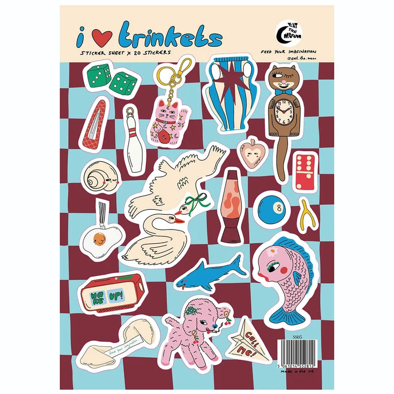Trinkets A5 Sticker Sheet by Eat The Moon