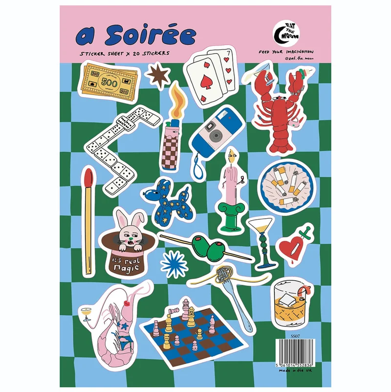 A Soirée A5 Sticker Sheet by Eat The Moon