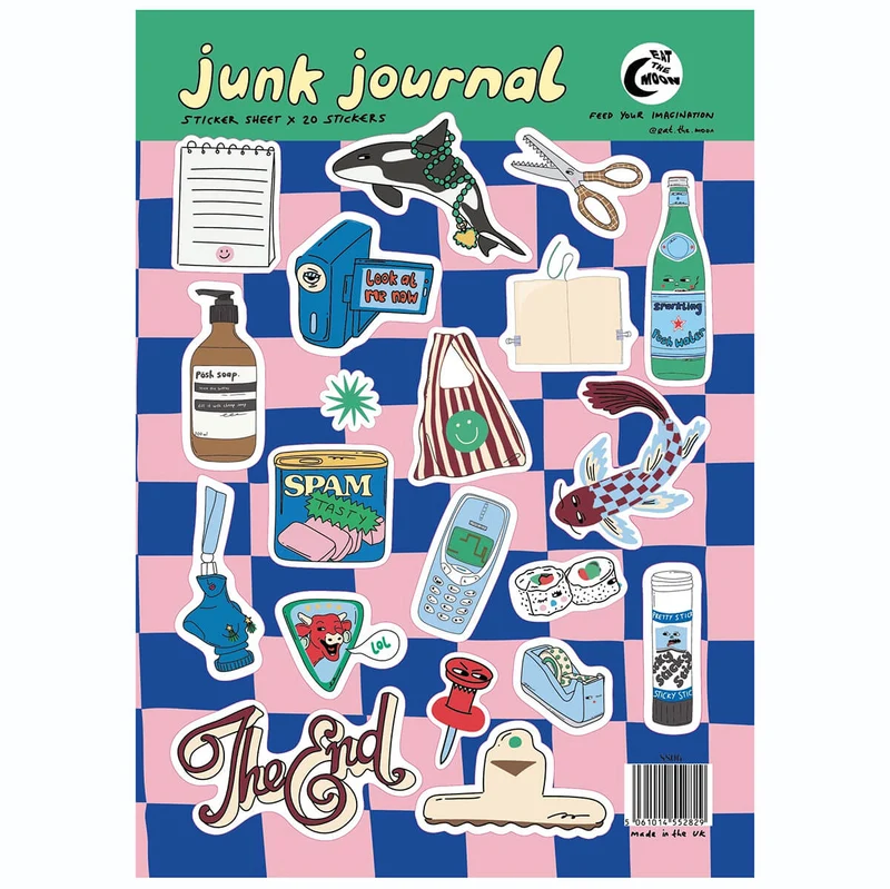 Junk Journal A5 Sticker Sheet by Eat The Moon