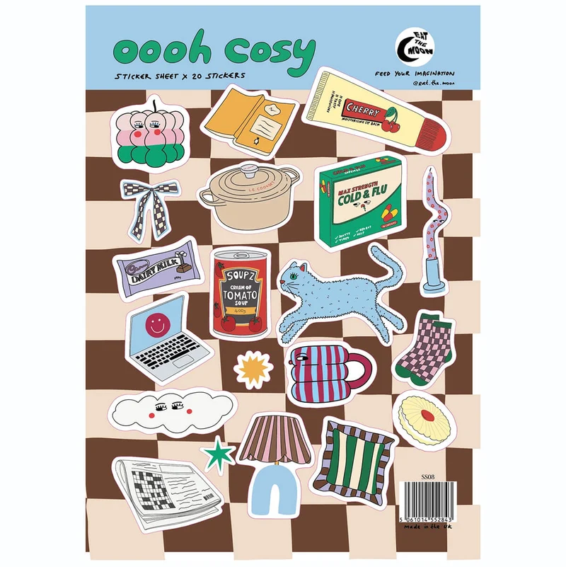 Ooh Cosy A5 Sticker Sheet by Eat The Moon