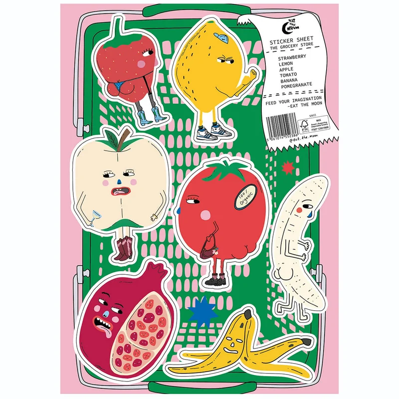 The Grocery Store A5 Sticker Sheet by Eat The Moon
