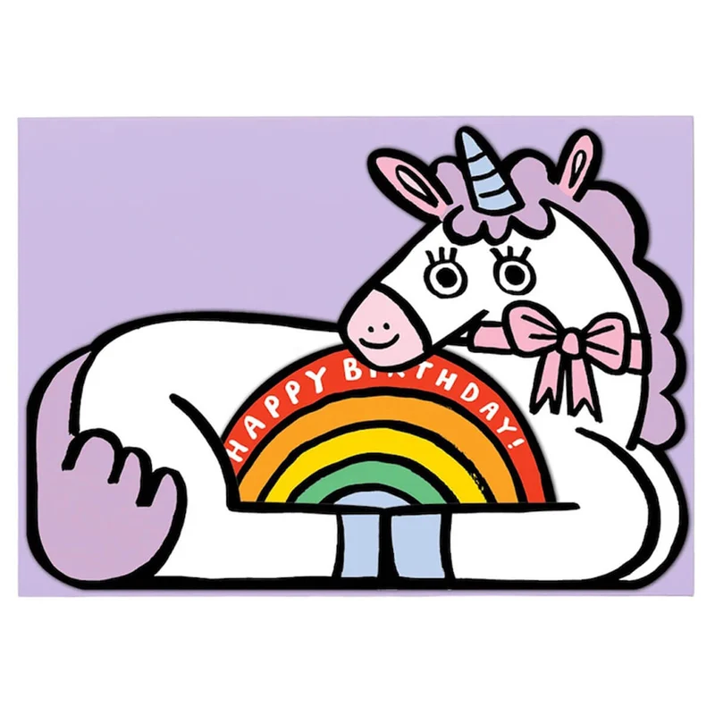 Unicorn with Mini Card Greetings Card by Alice Bowsher for Wrap