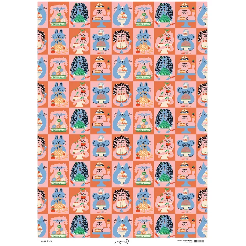Cake Time Gift Wrap by Odile Ferraille for Wrap