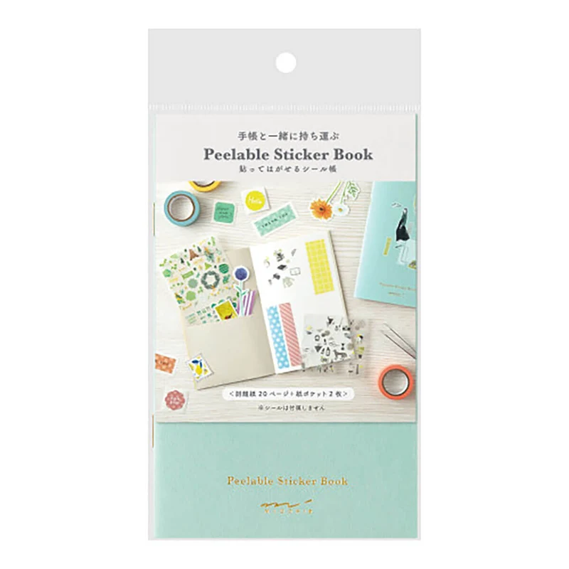 Sticker Book with Pocket in Light Blue by Midori