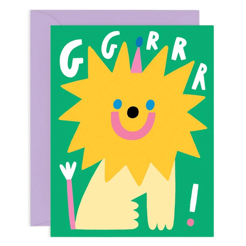 Ggrrr Lion Greetings Card by Susie Hammer for Wrap
