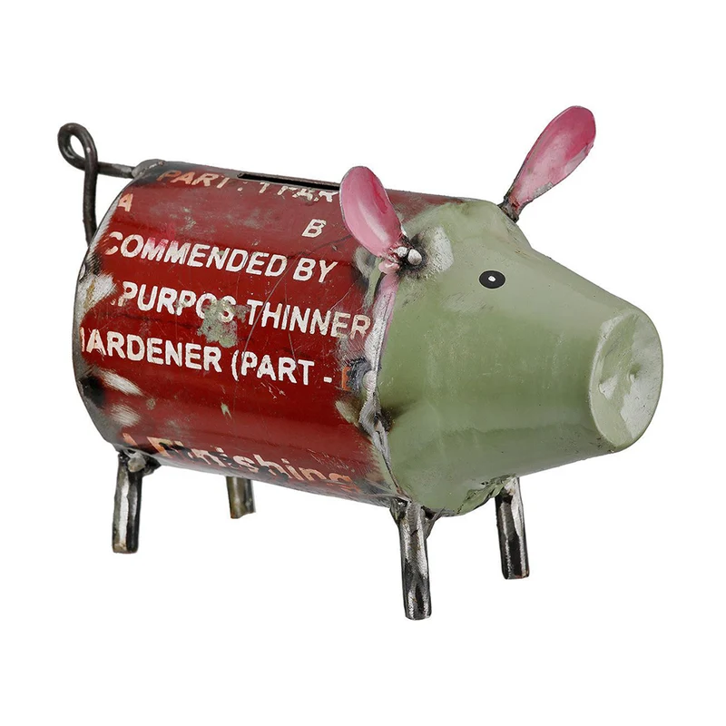 Spargris av återvunnen metall