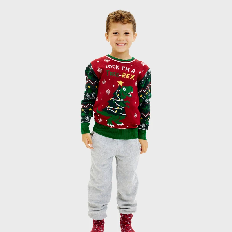 The Tree-REX Sweater med lys - Børn