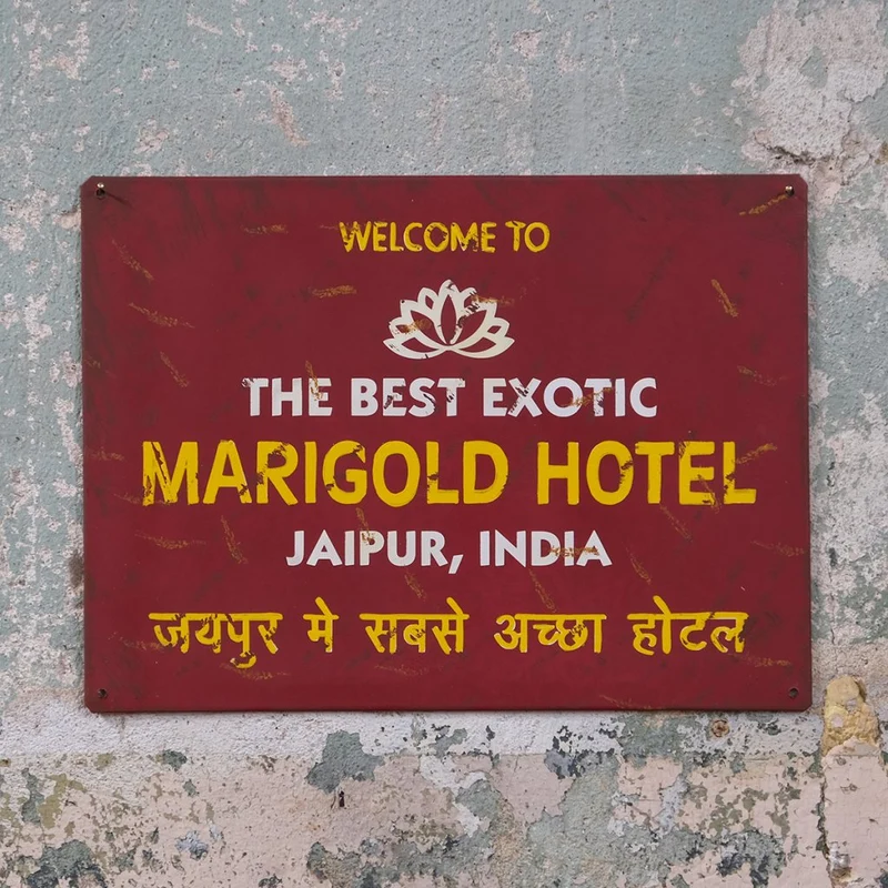 Indisk skylt - Marigold Hotel